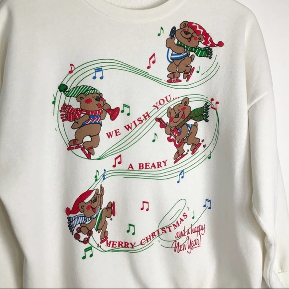 Vintage 1980 Avon Teddy Bear Christmas Crewneck Sweatshirt - Picture 6 of 6